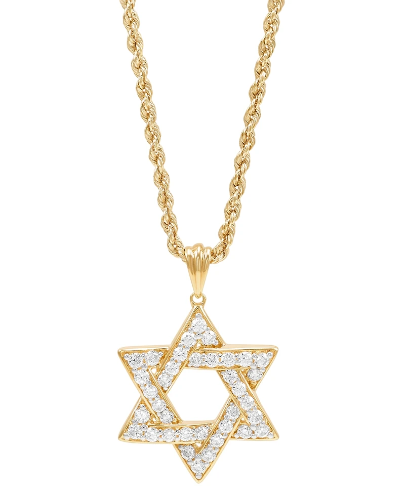 Grown With Love Men's Lab Grown Diamond Star of David 22" Pendant Necklace (1 ct. t.w.) in 10k Gold