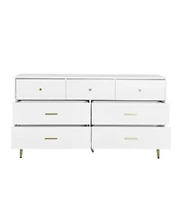 Modern Chest of Drawers – 7-Drawer Dresser with Golden Handles & Legs, Stylish Storage for Bedroom