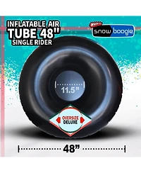 Inflatable Snow Tube, 48" Single/Double Rider Heavy Duty Air Tube, Hard Bottom Snow Sled with Handles
