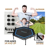 SereneLife Training & Fitness Gym Trampoline with Adjustable Handrail - Hexagonal
