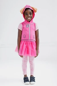 Paw Patrol Toddler Girls Hooded Cosplay T-Shirt Dress and Leggings Outfit Set