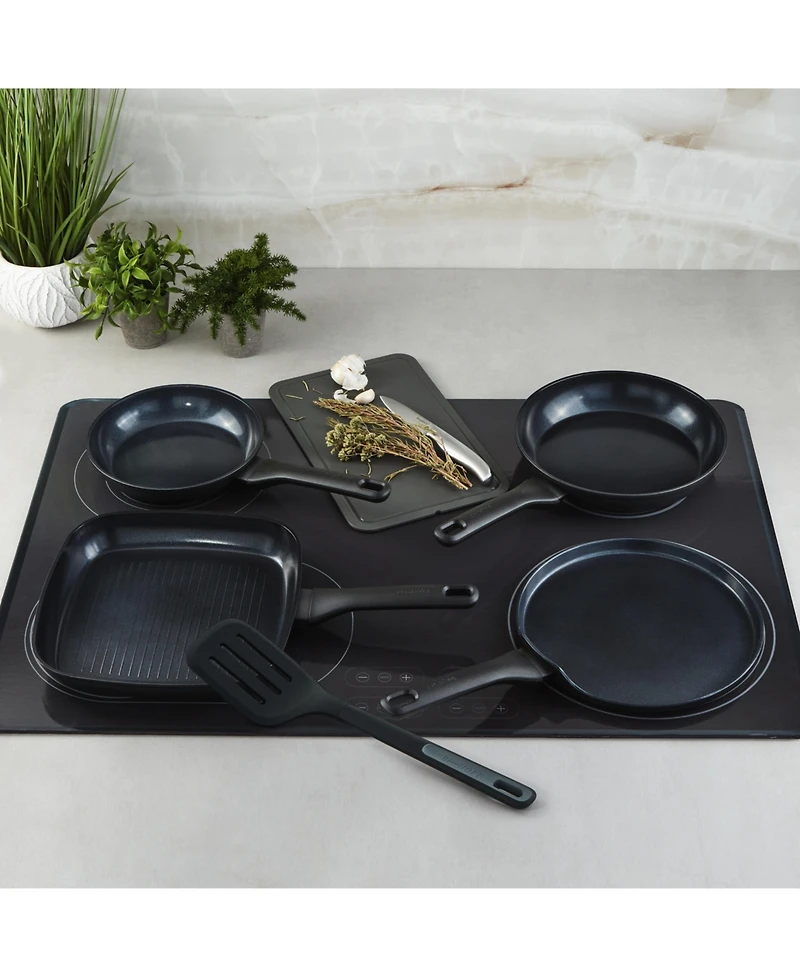 BergHOFF DiNA Helix 5pc Nonstick Specialty Pan Set with Turner, Recycled Aluminum
