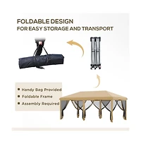 Slickblue 10' x 20' Pop-Up Canopy Party Tent with Netting for Bug-Free Events