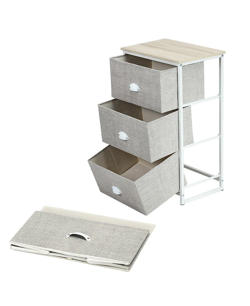 Gymax 3 Drawer Nightstand Side Table Storage Tower Dresser Chest Home Office Furniture