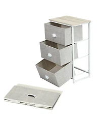 Gymax 3 Drawer Nightstand Side Table Storage Tower Dresser Chest Home Office Furniture
