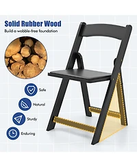 Gymax Set of 8 Dining Chairs w/ Rubber Wood Legs & Padded Seat for Home Office Events White