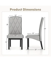 Gymax Modern Dining Chair Set of 4 w/ High Backrest High-density Sponge Cushion