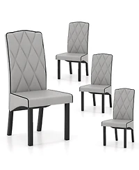 Gymax Modern Dining Chair Set of 4 w/ High Backrest High-density Sponge Cushion