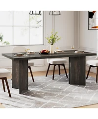 Tribesigns 63-inch Dining Table for 4-6, Farmhouse Kitchen with Large Tabletop, Rectangular Dinner Eating