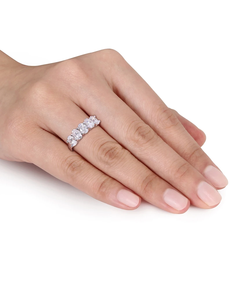 Moissanite Oval Five Stone Anniversary Band (2-1/2 ct. t.w.) 10k White Gold