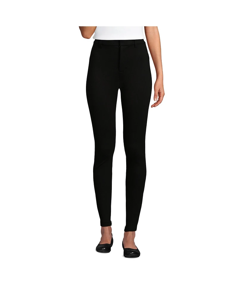 Lands' End Women's Petite High Rise Ponte Polished Leggings
