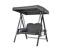 Pamapic Outdoor Metal Patio Swing with Canopy and Cushions