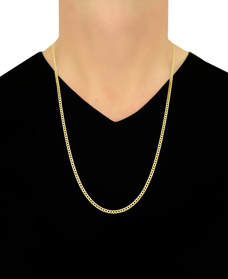 28" Curb Link Chain Necklace (3-1/6mm) in Solid 14k Gold