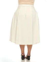White Mark Plus Flared Tweed Skirt
