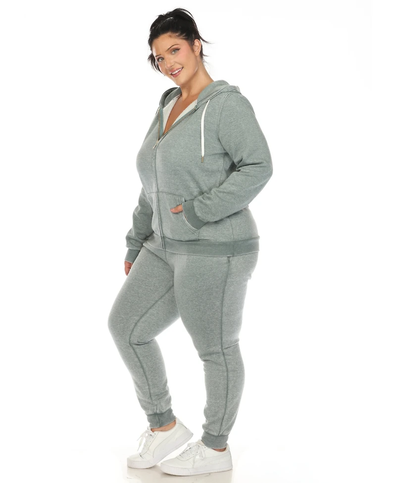 White Mark Plus Size Burnout Jogger Set