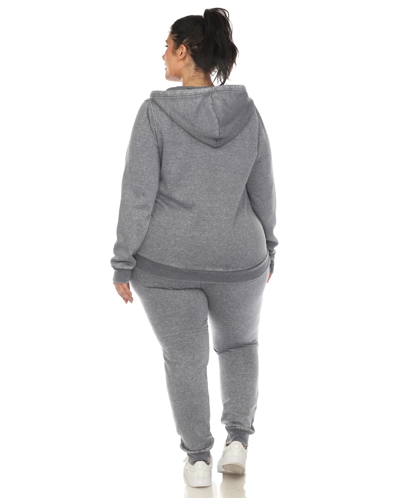 White Mark Plus Size Burnout Jogger Set
