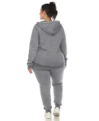 White Mark Plus Size Burnout Jogger Set