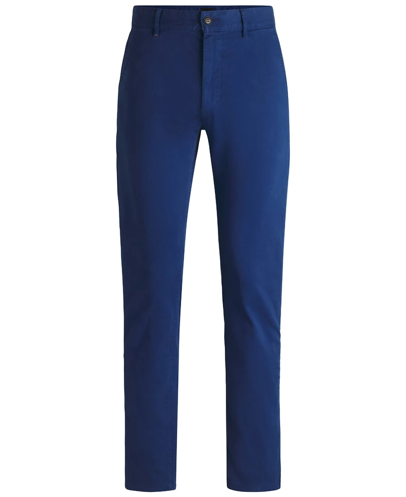 Boss by Hugo Boss Men's Stretch-Cotton Satin Slim-Fit Chinos