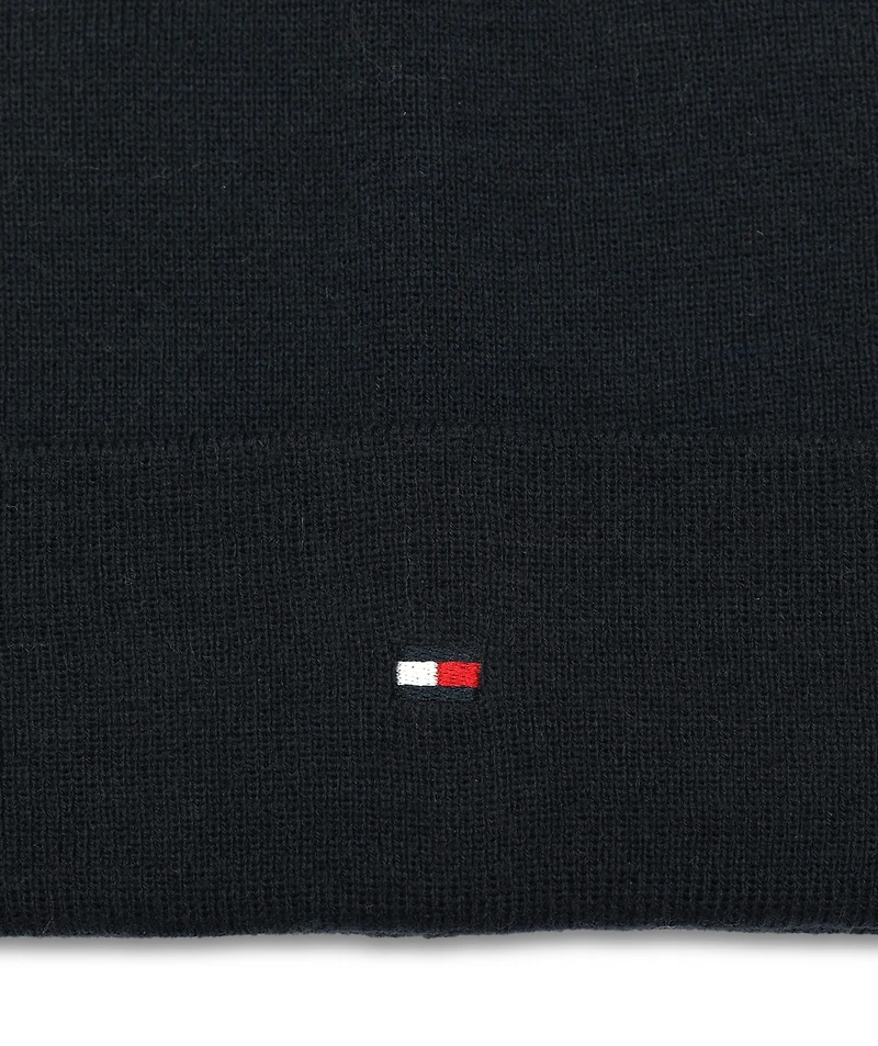 Tommy Hilfiger Men's Flag Embroidery Double Cuff Beanie