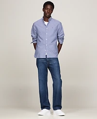 Tommy Hilfiger Men's Gingham Long Sleeve Button-Down Oxford Shirt