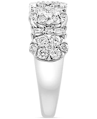 Effy Diamond Round & Baguette Cluster Ring (1-1/6 ct. t.w.) in 14k White Gold