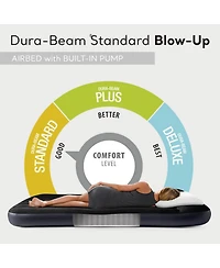 Intex Dura Pillow Rest Classic Blow Up Mattress Air Bed with Built In Pump, Twin