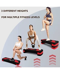 BalanceFrom Fitness Adjustable Workout Aerobic Step Platform Trainer w/Raisers