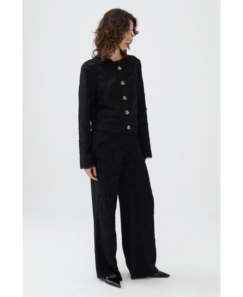 Nocturne Women's Jacquard Wide Leg Pants