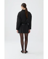 Nocturne Women's Striped Padded Shoulder Jacket