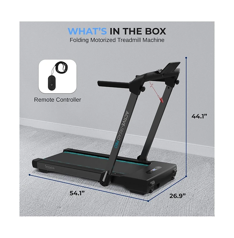 SereneLife Folding Motorized Treadmill Machine with Smart Speed Control