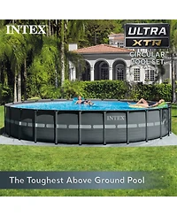 Intex 18Ft x 52In Ultra Xtr Frame Round Above Ground Swimming Pool Set with Pump