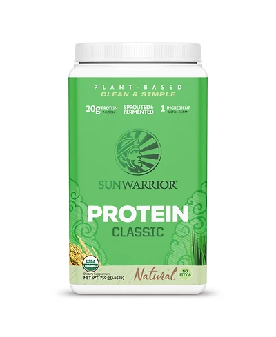 Sunwarrior Classic Organic Protein Powder, Plant-Based Protein, Unflavored, Sunwarrior, 750gm (30 servings)