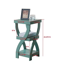 Kings Brand Furniture 3 Tier End Table - Square for Bedroom with Shelves Bedside Nightstand