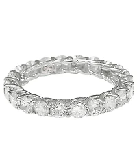 Suzy Levian White Cubic Zirconia in Sterling Silver Eternity Band