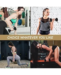 BalanceFrom Fitness Pound Neoprene Coated Dumbbell Set with Stand