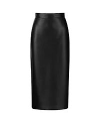 Nocturne Women's High Waist Faux Leather Skirt