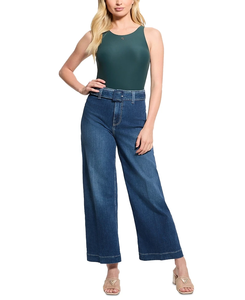 Guess Women's Dakota Belted Wide-Leg Jeans