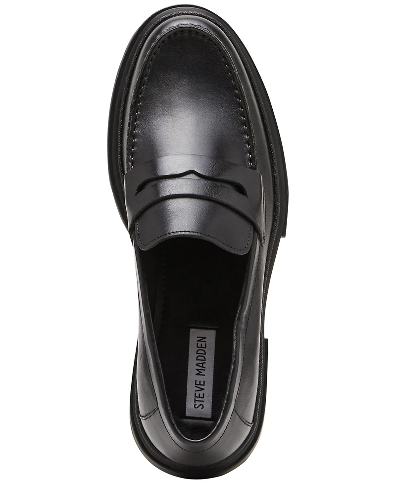 Steve Madden Men's Akkron Leather Lug-Sole Penny Loafers