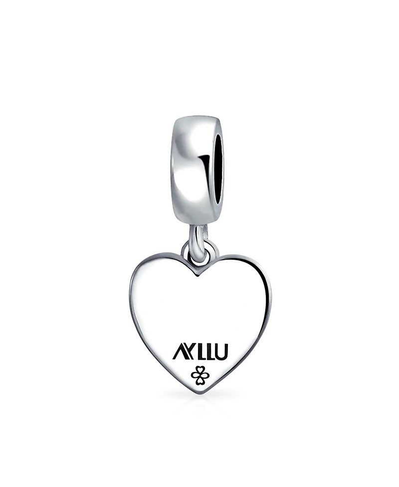 Bling Jewelry Inspirational Heart Rainbow Symbol Dangle Charm Bead Sterling Silver Fits European Bracelet