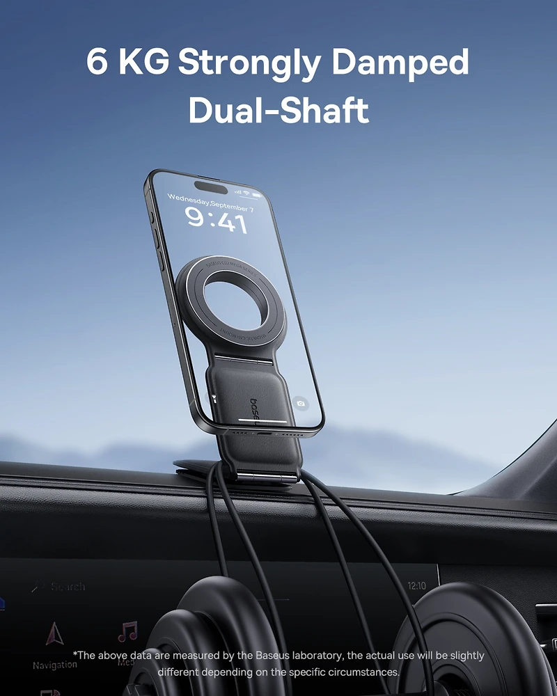 Baseus Magnetic Car Phone Mount Wireless Car Mount Fast Charge Charging Station,C02 Mega