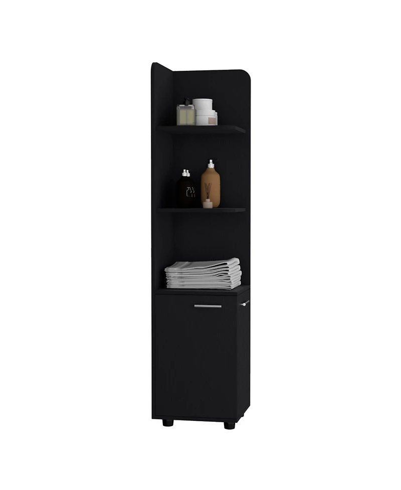 Vestal 62H" Tall Corner Cabinet with 3-Tier Shelf and 2-Door