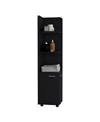 Vestal 62H" Tall Corner Cabinet with 3-Tier Shelf and 2-Door