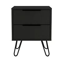 Depot E-shop Begonia 2 Nightstand, Hairpin Legs, Two Drawers