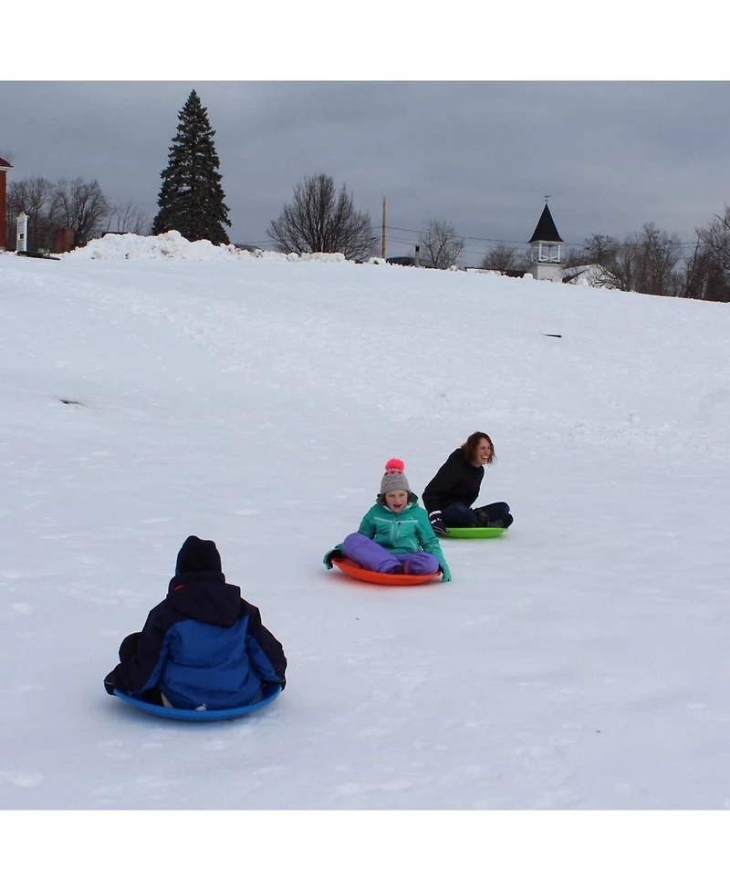 Flexible Flyer Flying Saucer 26" Plastic Snow Sled for Kids and Adults, Blue