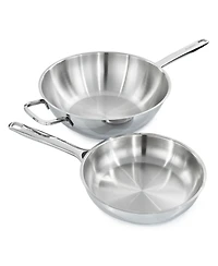 BergHOFF DiNA Helix 2pc Recycled 18/10 Stainless Steel Stir Fry Cookware Set