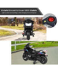 12V Kids Ride On Motorcycle Electric Motor Bike w/ Training Wheels & Light