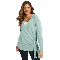 June + Vie Women's Wrap-Front Cardigan