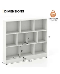 10-Cube Bookcase for Kids 41"Wooden Toy Storage Organizer Kid s Room