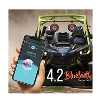 Pyle 4" Waterproof Off-Road Bluetooth Speakers, 800 Watt, Rgb Lights, Remote Control