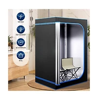SereneLife Compact & Portable Steam Sauna With Two Foldable Chairs